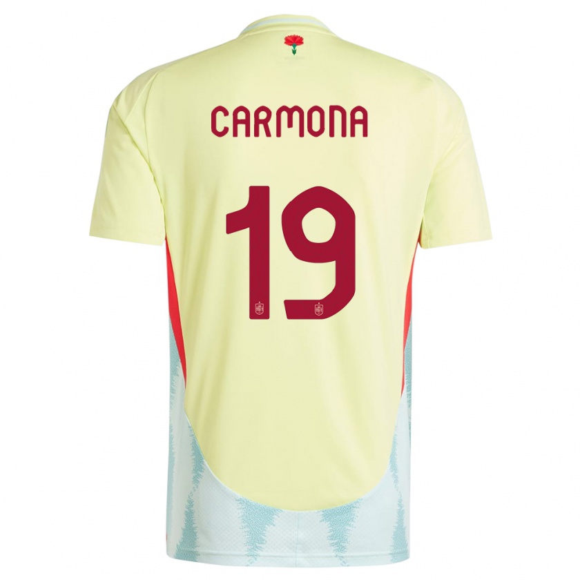 Kandiny Enfant Maillot Espagne Olga Carmona #19 Jaune Tenues Extérieur 24-26 T-Shirt