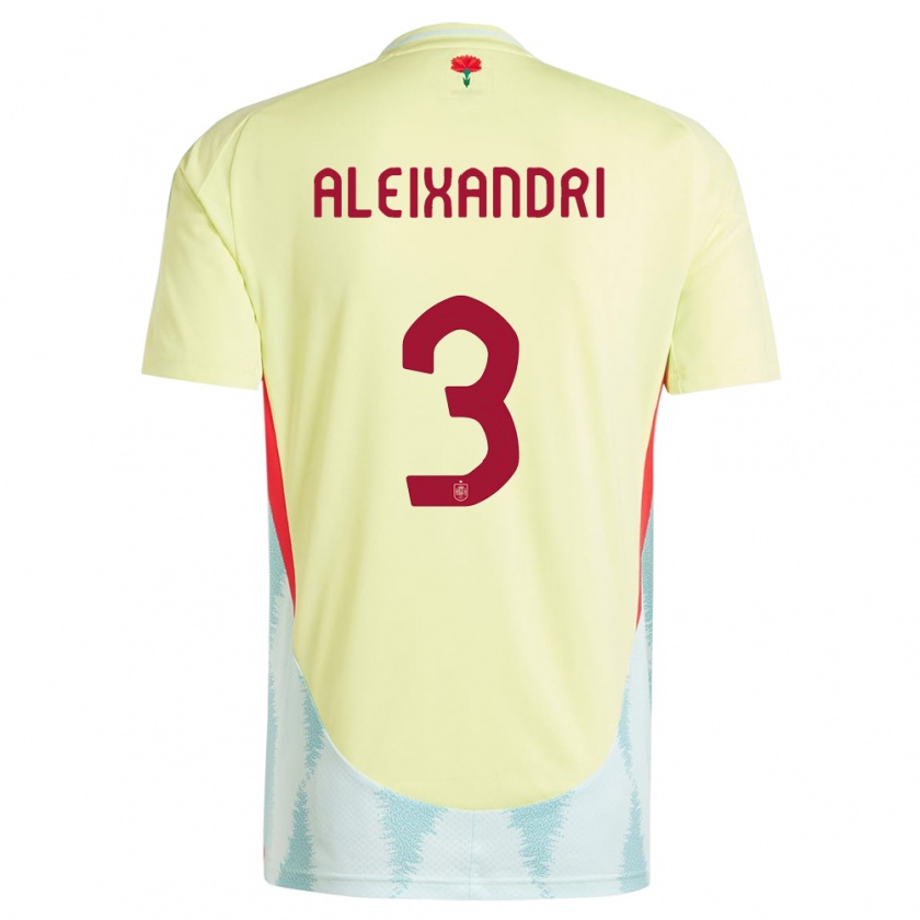 Kandiny Enfant Maillot Espagne Laia Aleixandri #3 Jaune Tenues Extérieur 24-26 T-Shirt