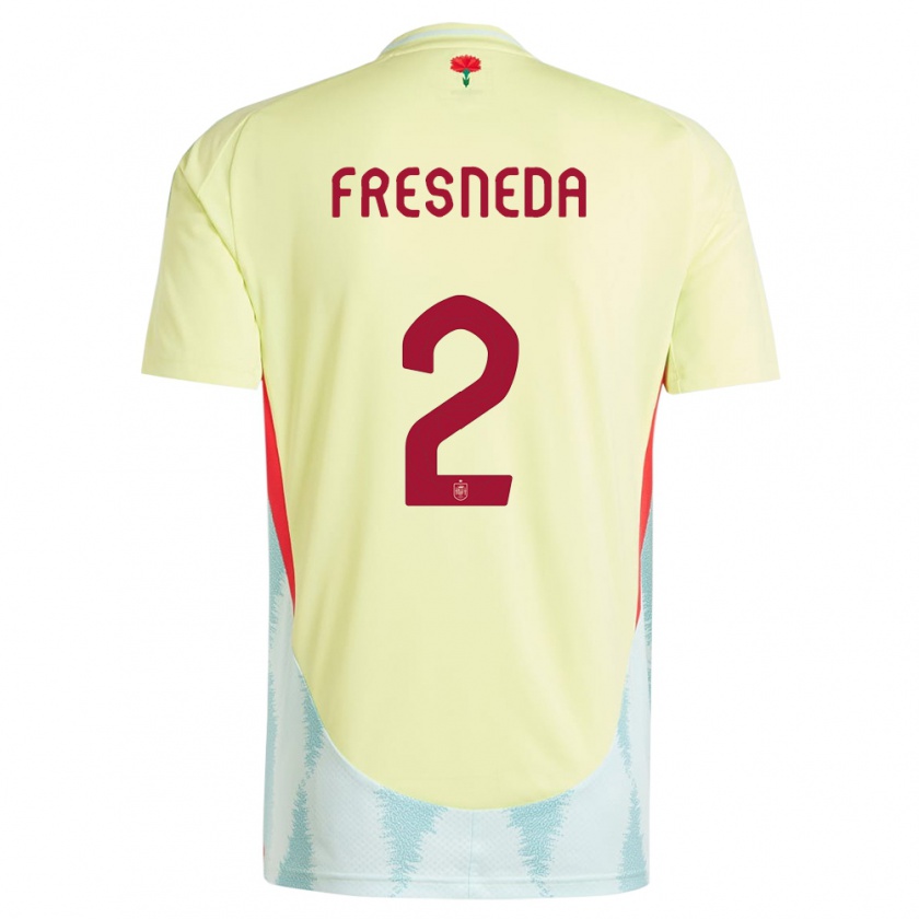 Kandiny Enfant Maillot Espagne Ivan Fresneda #2 Jaune Tenues Extérieur 24-26 T-Shirt