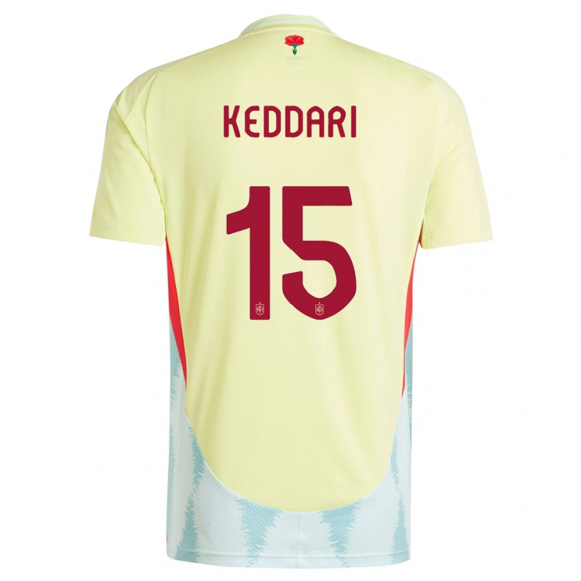 Kandiny Enfant Maillot Espagne Wassim Keddari #15 Jaune Tenues Extérieur 24-26 T-Shirt