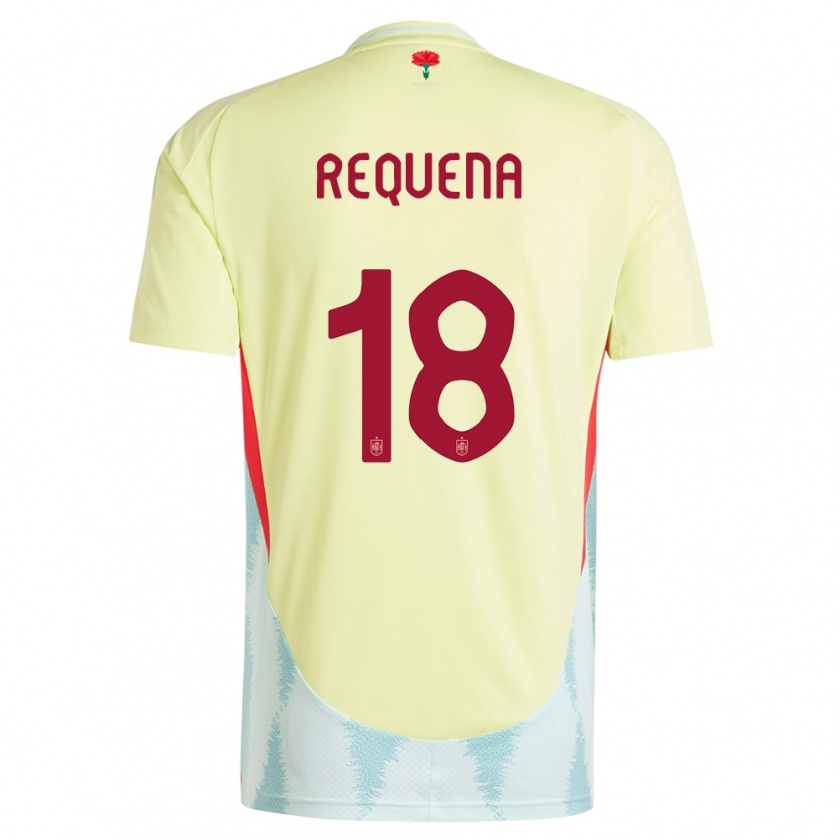 Kandiny Enfant Maillot Espagne Daniel Requena #18 Jaune Tenues Extérieur 24-26 T-Shirt