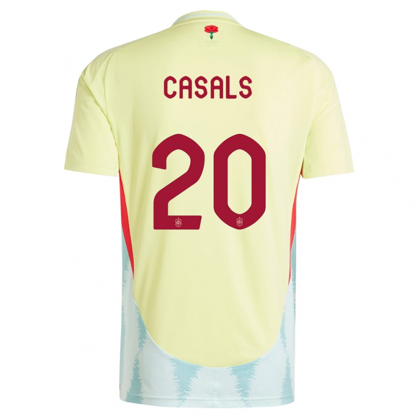 Kandiny Enfant Maillot Espagne Joel Casals #20 Jaune Tenues Extérieur 24-26 T-Shirt