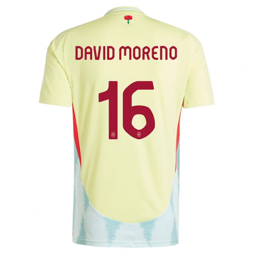 Kandiny Enfant Maillot Espagne Antonio David Moreno #16 Jaune Tenues Extérieur 24-26 T-Shirt