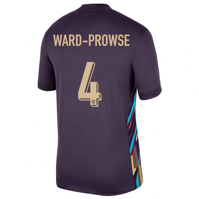 Kandiny Enfant Maillot Angleterre James Ward-Prowse #4 Raisins Noirs Tenues Extérieur 24-26 T-Shirt