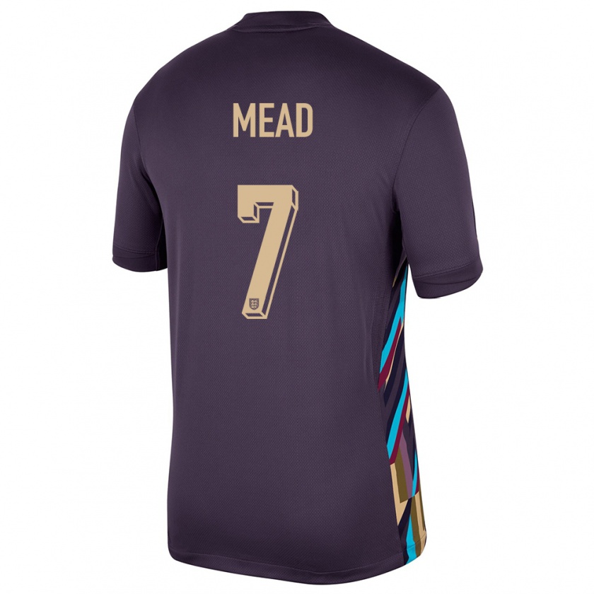 Kandiny Enfant Maillot Angleterre Beth Mead #7 Raisins Noirs Tenues Extérieur 24-26 T-Shirt