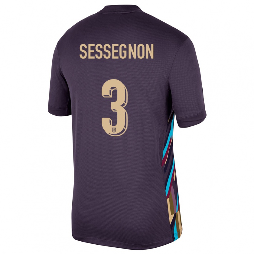 Kandiny Enfant Maillot Angleterre Ryan Sessegnon #3 Raisins Noirs Tenues Extérieur 24-26 T-Shirt