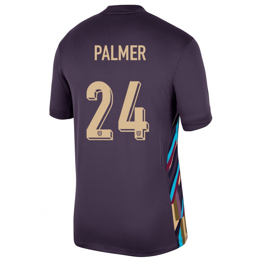 Kandiny Enfant Maillot Angleterre Cole Palmer #24 Raisins Noirs Tenues Extérieur 24-26 T-Shirt