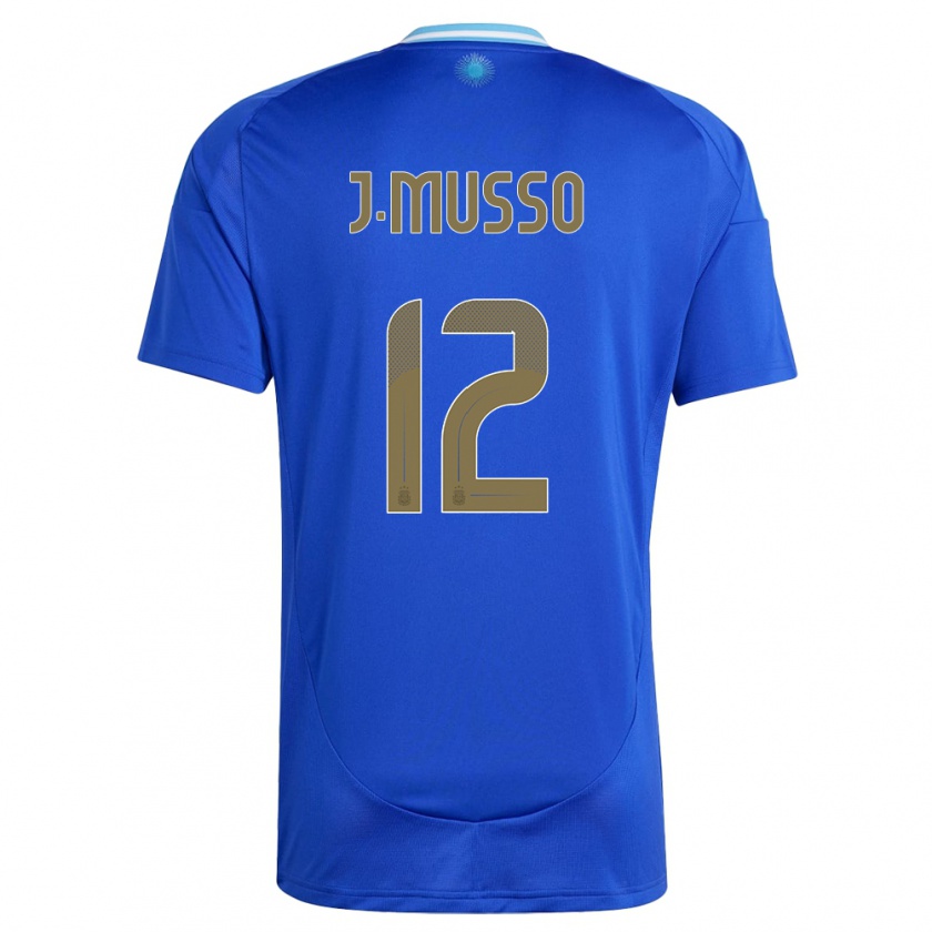 Kandiny Enfant Maillot Argentine Juan Musso #12 Bleu Tenues Extérieur 24-26 T-Shirt