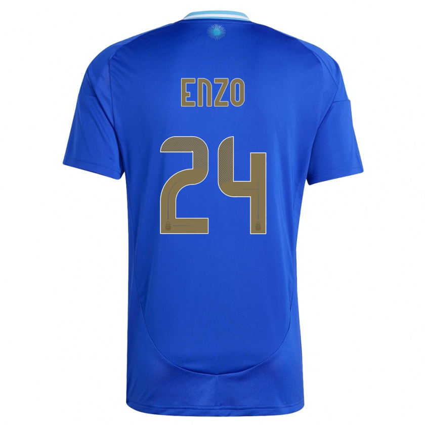 Kandiny Enfant Maillot Argentine Enzo Fernandez #24 Bleu Tenues Extérieur 24-26 T-Shirt