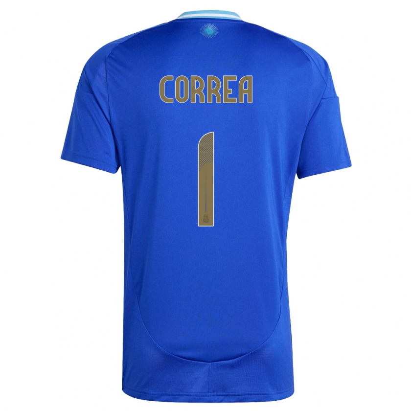 Kandiny Enfant Maillot Argentine Vanina Correa #1 Bleu Tenues Extérieur 24-26 T-Shirt