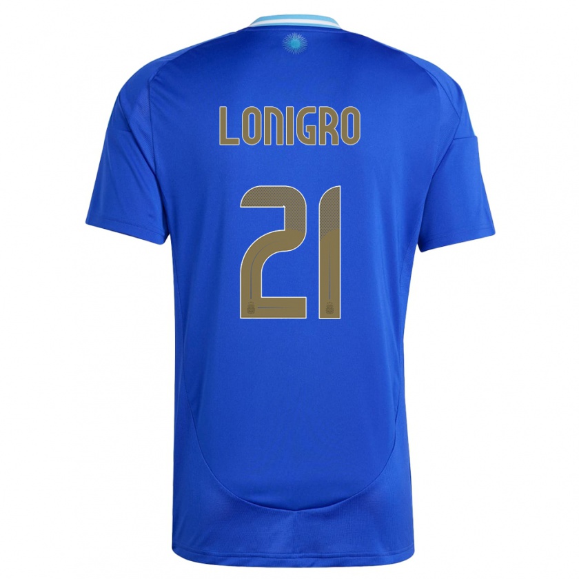 Kandiny Enfant Maillot Argentine Erica Lonigro #21 Bleu Tenues Extérieur 24-26 T-Shirt