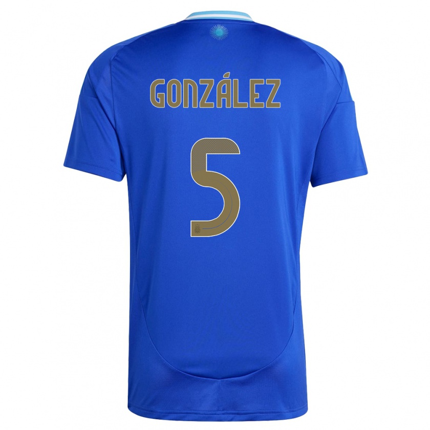 Kandiny Enfant Maillot Argentine Maximiliano Gonzalez #5 Bleu Tenues Extérieur 24-26 T-Shirt