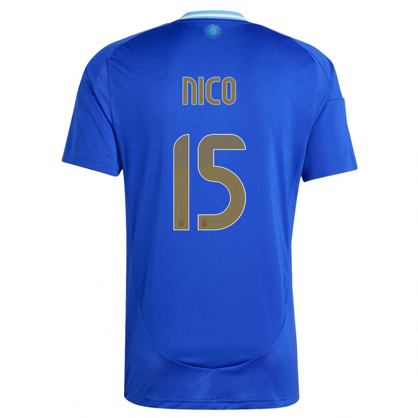 Kandiny Enfant Maillot Argentine Nico #15 Bleu Tenues Extérieur 24-26 T-Shirt