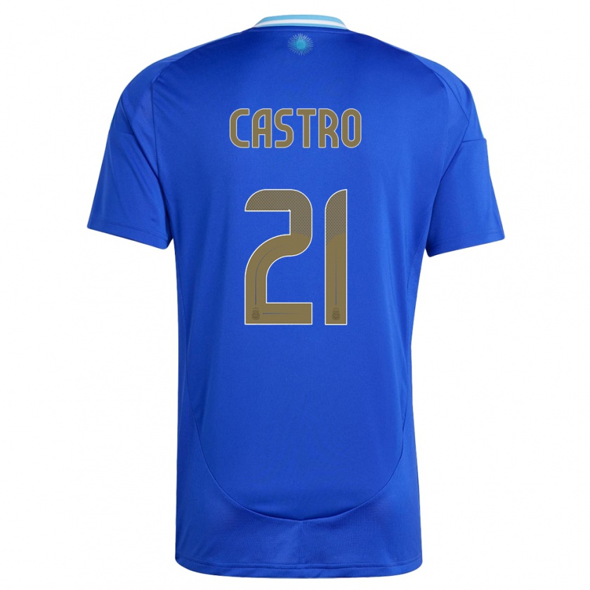 Kandiny Enfant Maillot Argentine Santiago Castro #21 Bleu Tenues Extérieur 24-26 T-Shirt