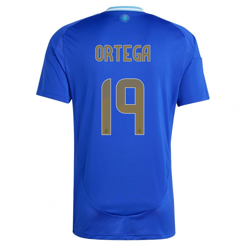 Kandiny Enfant Maillot Argentine Francisco Ortega #19 Bleu Tenues Extérieur 24-26 T-Shirt