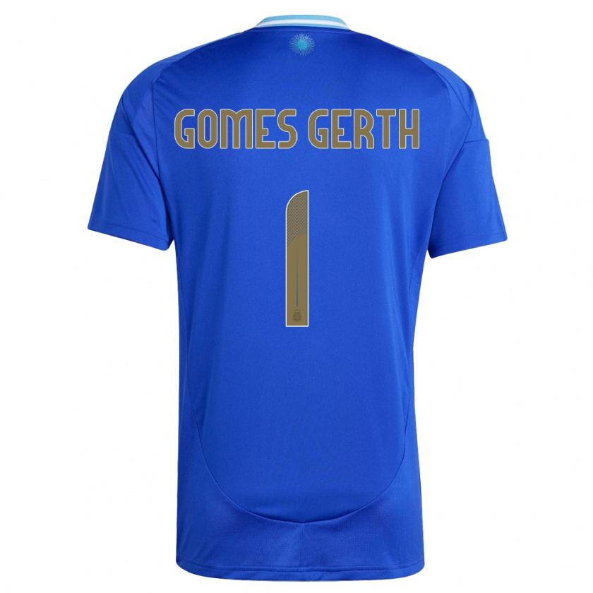 Kandiny Enfant Maillot Argentine Federico Gomes Gerth #1 Bleu Tenues Extérieur 24-26 T-Shirt