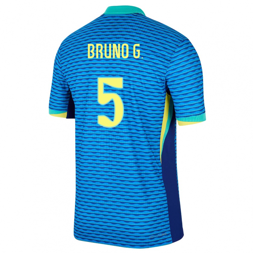 Kandiny Enfant Maillot Brésil Bruno Guimaraes #5 Bleu Tenues Extérieur 24-26 T-Shirt