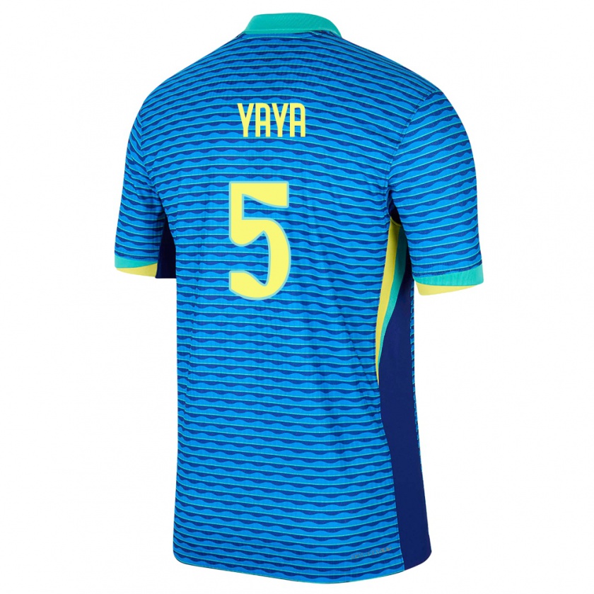 Kandiny Enfant Maillot Brésil Yaya #5 Bleu Tenues Extérieur 24-26 T-Shirt