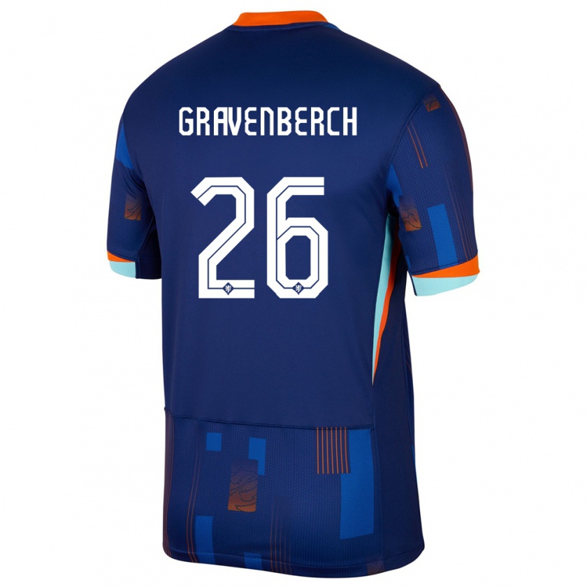 Kandiny Enfant Maillot Pays-Bas Ryan Gravenberch #26 Bleu Tenues Extérieur 24-26 T-Shirt