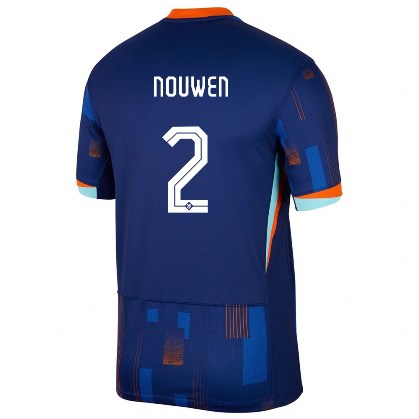 Kandiny Enfant Maillot Pays-Bas Aniek Nouwen #2 Bleu Tenues Extérieur 24-26 T-Shirt