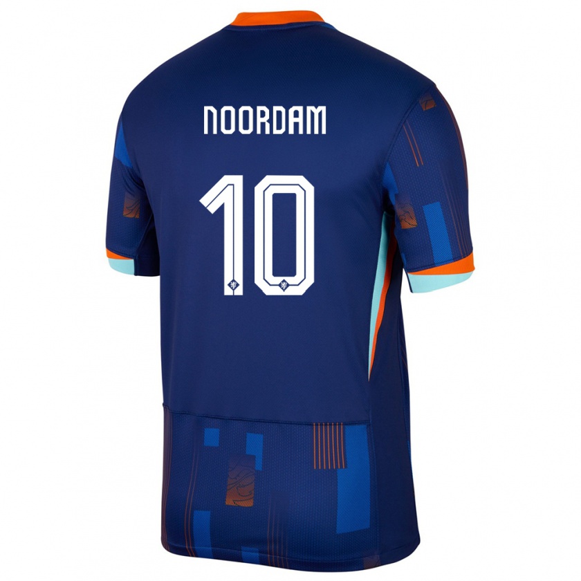 Kandiny Enfant Maillot Pays-Bas Nadine Noordam #10 Bleu Tenues Extérieur 24-26 T-Shirt