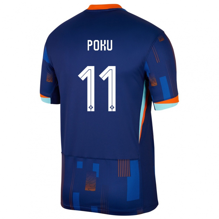 Kandiny Enfant Maillot Pays-Bas Ernest Poku #11 Bleu Tenues Extérieur 24-26 T-Shirt