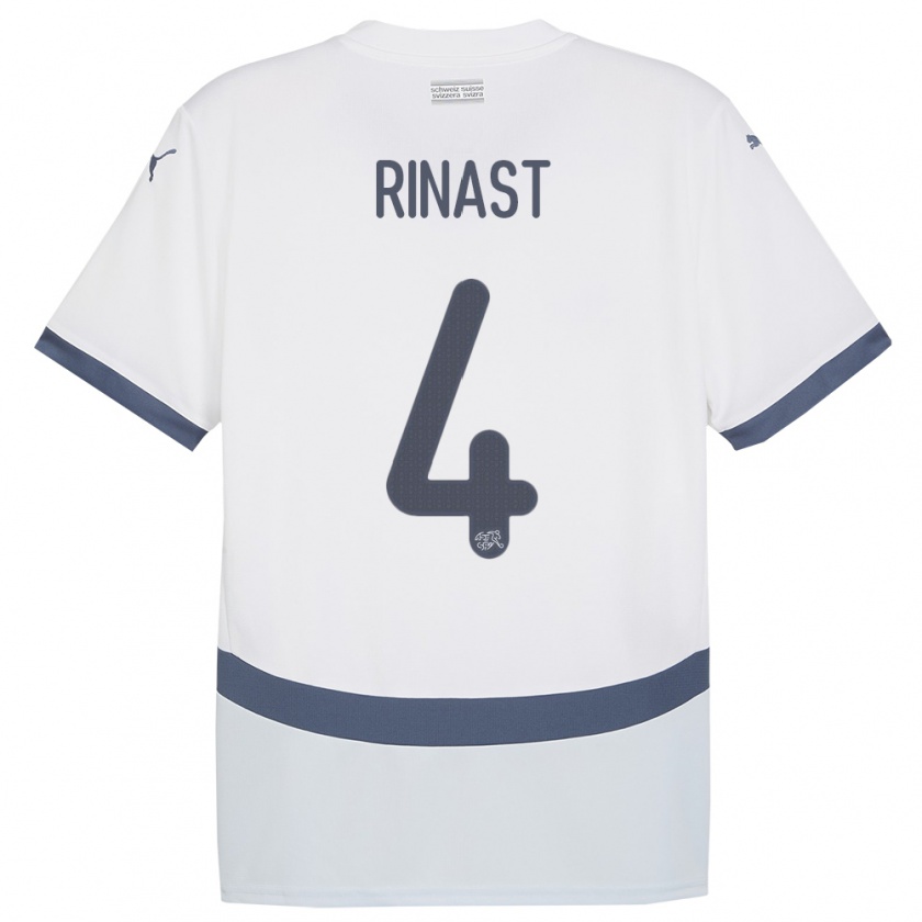 Kandiny Enfant Maillot Suisse Rachel Rinast #4 Blanc Tenues Extérieur 24-26 T-Shirt