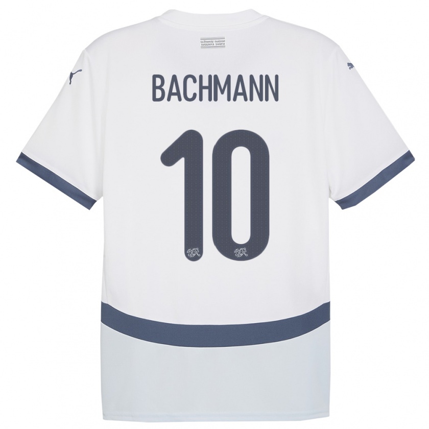 Kandiny Enfant Maillot Suisse Ramona Bachmann #10 Blanc Tenues Extérieur 24-26 T-Shirt