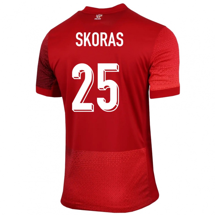 Kandiny Enfant Maillot Pologne Michal Skoras #25 Rouge Tenues Extérieur 24-26 T-Shirt