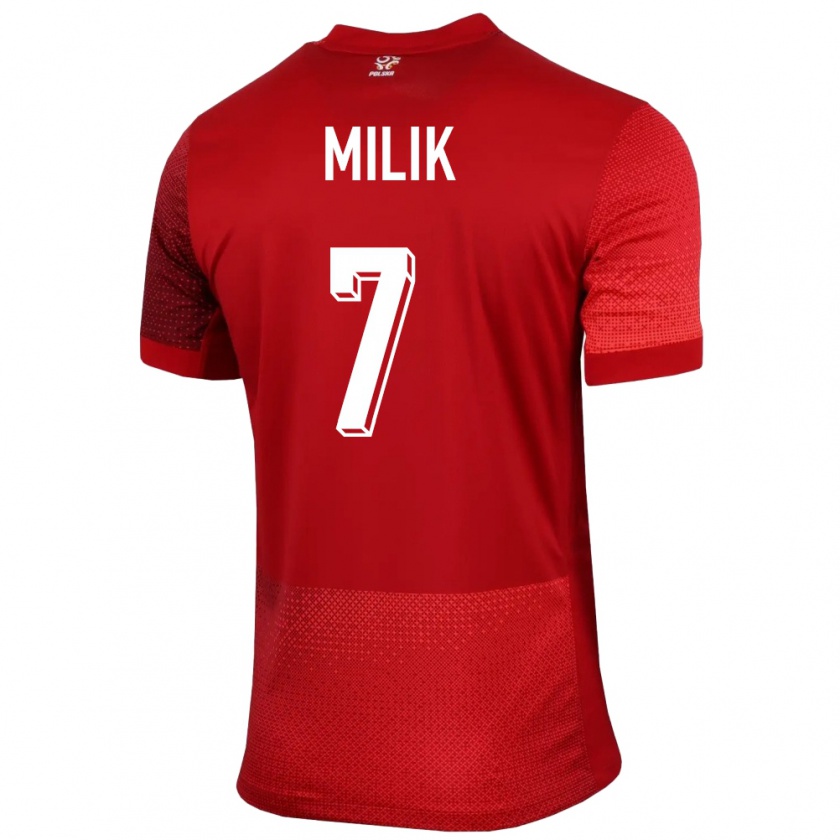 Kandiny Enfant Maillot Pologne Arkadiusz Milik #7 Rouge Tenues Extérieur 24-26 T-Shirt