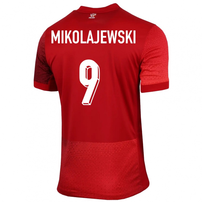 Kandiny Enfant Maillot Pologne Daniel Mikolajewski #9 Rouge Tenues Extérieur 24-26 T-Shirt