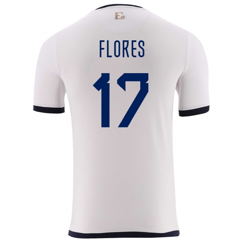 Kandiny Enfant Maillot Équateur Karen Flores #17 Blanc Tenues Extérieur 24-26 T-Shirt