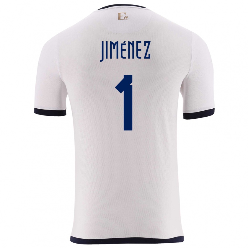 Kandiny Enfant Maillot Équateur Tony Jimenez #1 Blanc Tenues Extérieur 24-26 T-Shirt