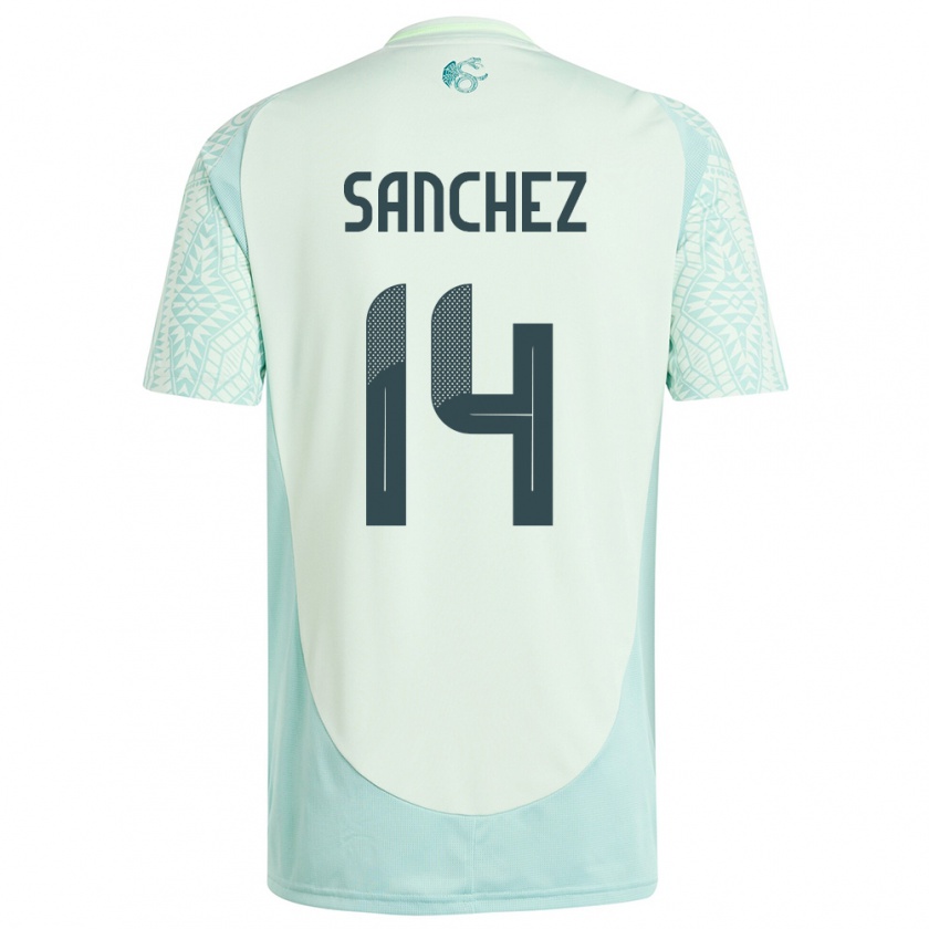 Kandiny Enfant Maillot Mexique Erick Sanchez #14 Lin Vert Tenues Extérieur 24-26 T-Shirt