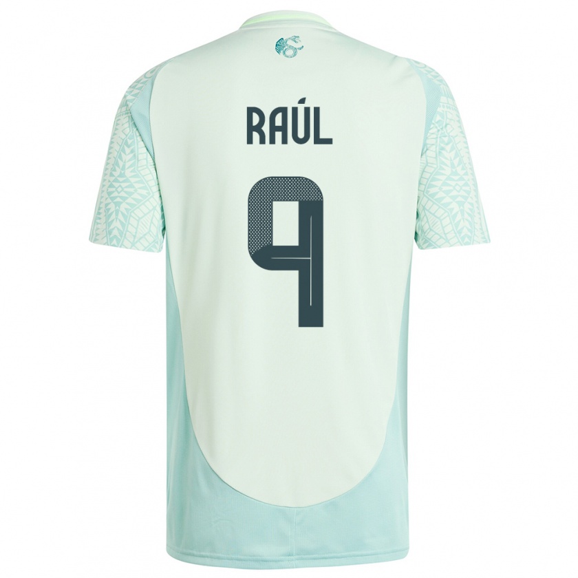 Kandiny Enfant Maillot Mexique Raul Jimenez #9 Lin Vert Tenues Extérieur 24-26 T-Shirt