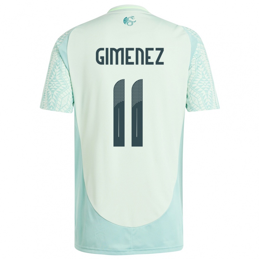 Kandiny Enfant Maillot Mexique Santiago Gimenez #11 Lin Vert Tenues Extérieur 24-26 T-Shirt