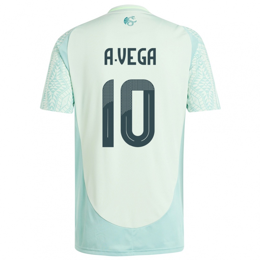 Kandiny Enfant Maillot Mexique Alexis Vega #10 Lin Vert Tenues Extérieur 24-26 T-Shirt