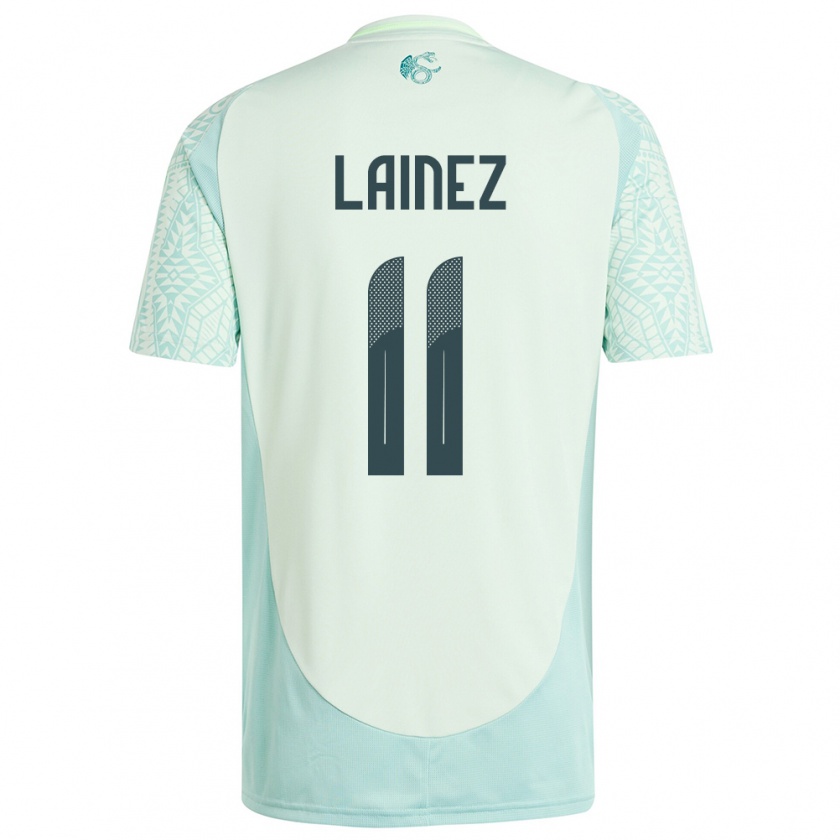 Kandiny Enfant Maillot Mexique Diego Lainez #11 Lin Vert Tenues Extérieur 24-26 T-Shirt