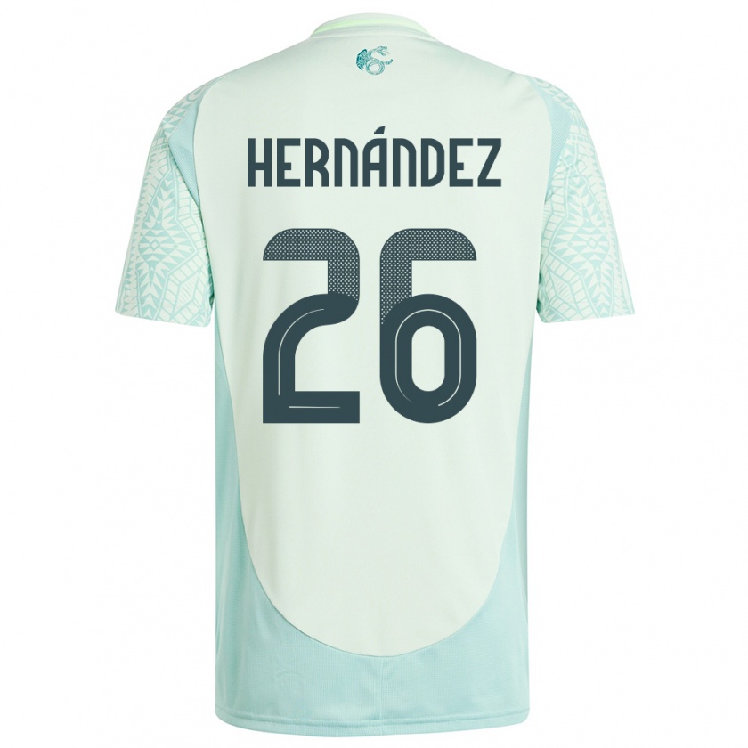 Kandiny Enfant Maillot Mexique Nicolette Hernandez #26 Lin Vert Tenues Extérieur 24-26 T-Shirt