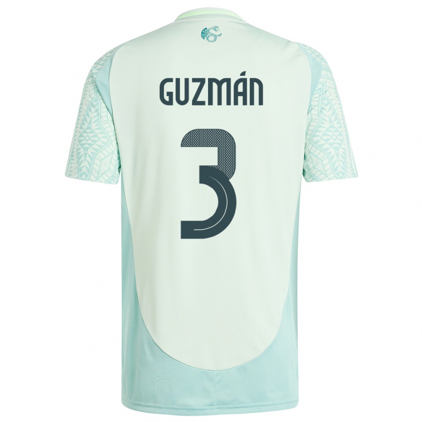 Kandiny Enfant Maillot Mexique Victor Guzman #3 Lin Vert Tenues Extérieur 24-26 T-Shirt