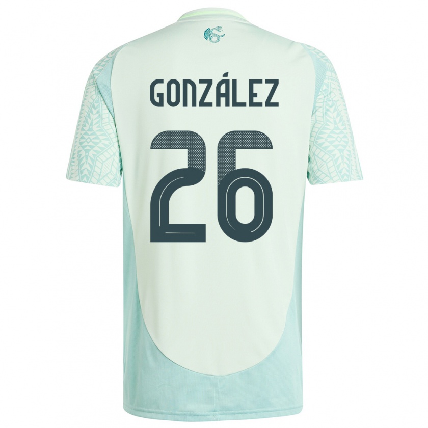 Kandiny Enfant Maillot Mexique Bryan Gonzalez #26 Lin Vert Tenues Extérieur 24-26 T-Shirt