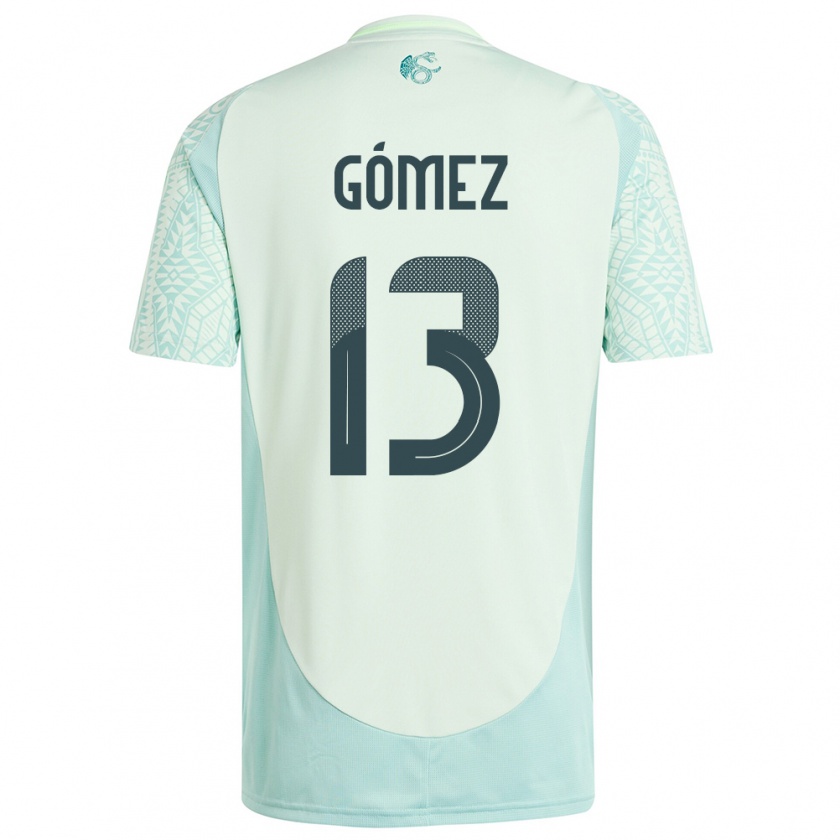 Kandiny Enfant Maillot Mexique Diego Gomez #13 Lin Vert Tenues Extérieur 24-26 T-Shirt