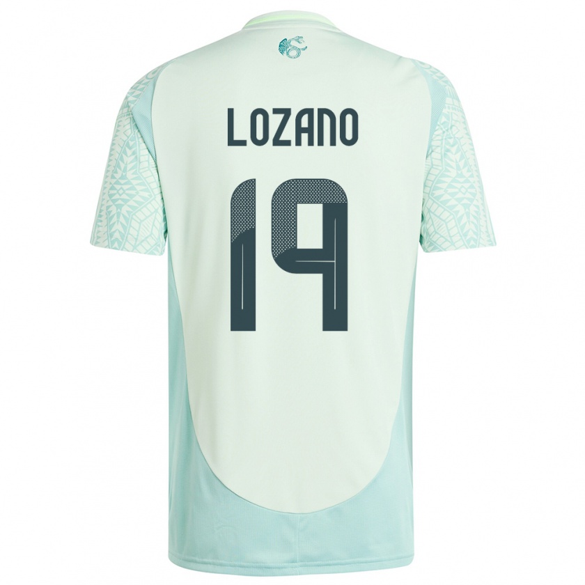 Kandiny Enfant Maillot Mexique Esteban Lozano #19 Lin Vert Tenues Extérieur 24-26 T-Shirt