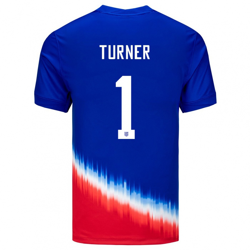 Kandiny Enfant Maillot États-Unis Matt Turner #1 Bleu Tenues Extérieur 24-26 T-Shirt