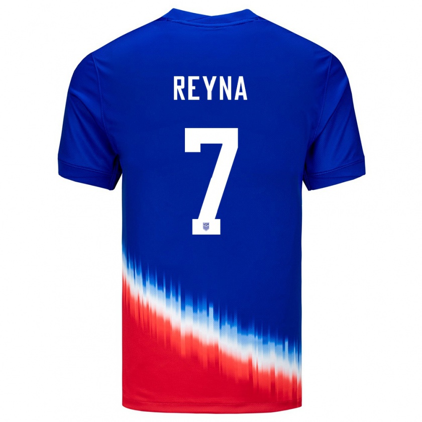 Kandiny Enfant Maillot États-Unis Giovanni Reyna #7 Bleu Tenues Extérieur 24-26 T-Shirt