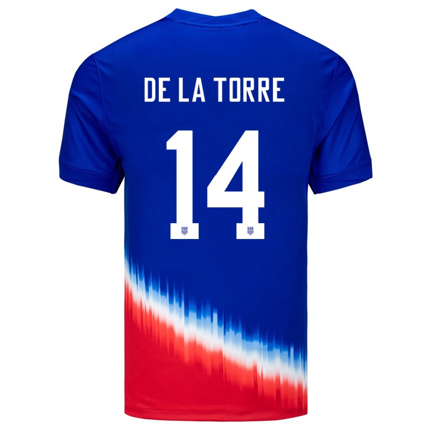 Kandiny Enfant Maillot États-Unis Luca De La Torre #14 Bleu Tenues Extérieur 24-26 T-Shirt