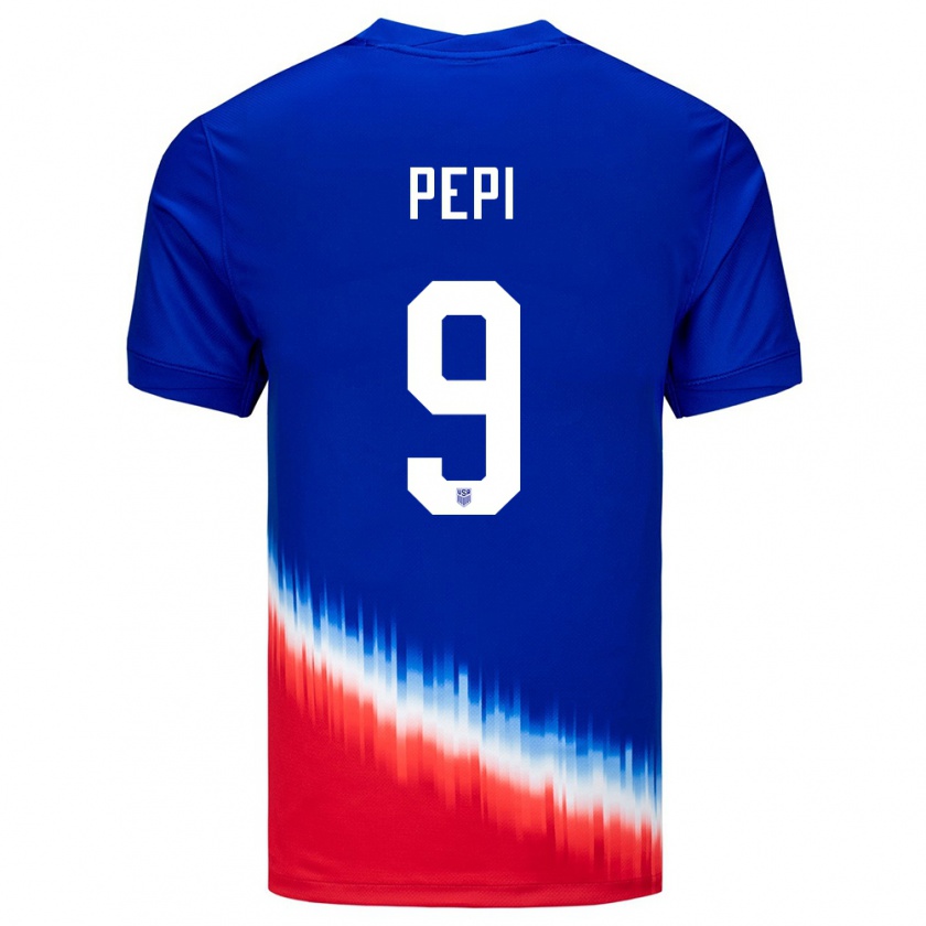 Kandiny Enfant Maillot États-Unis Ricardo Pepi #9 Bleu Tenues Extérieur 24-26 T-Shirt