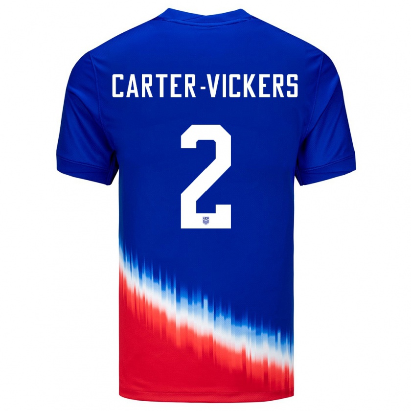 Kandiny Enfant Maillot États-Unis Cameron Carter-Vickers #2 Bleu Tenues Extérieur 24-26 T-Shirt