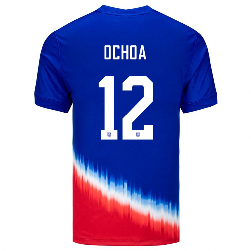 Kandiny Enfant Maillot États-Unis Emmanuel Ochoa #12 Bleu Tenues Extérieur 24-26 T-Shirt