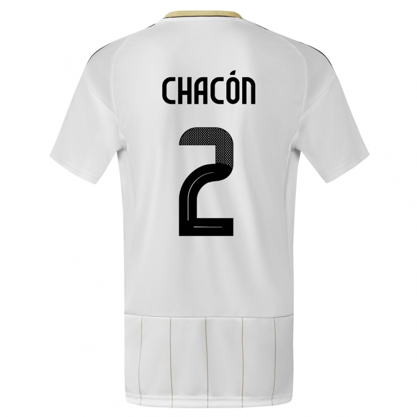 Kandiny Enfant Maillot Costa Rica Daniel Chacon #2 Blanc Tenues Extérieur 24-26 T-Shirt